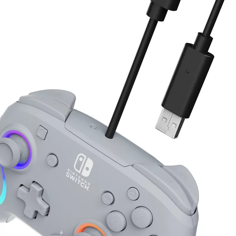 PDP Afterglow Wave grijs USB-gamepad analoog/digitaal Nintendo Switch, Nintendo Switch OLED