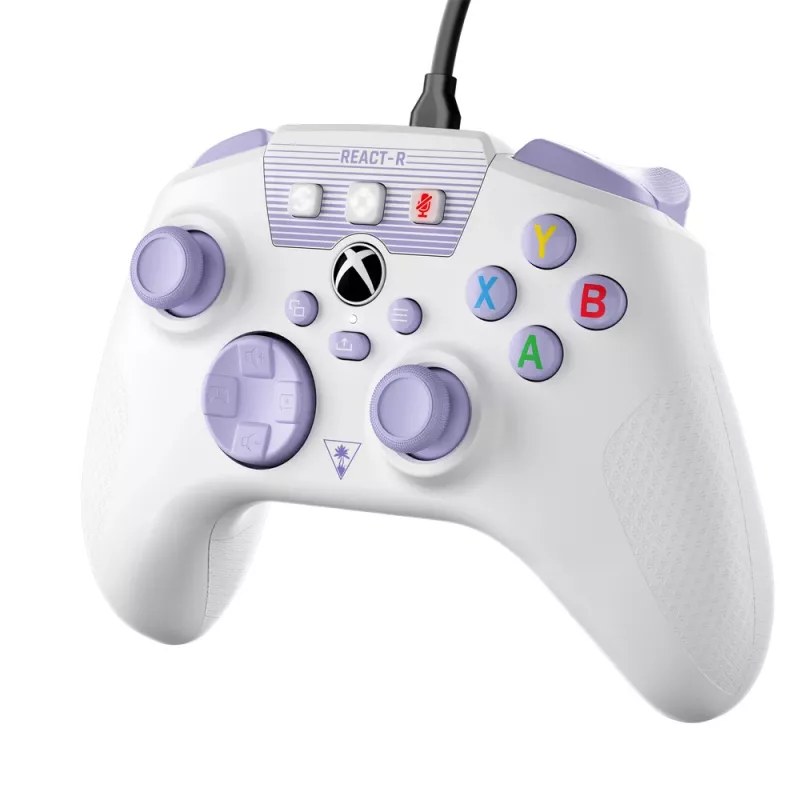 Turtle Beach REACT-R paars, wit USB gamepad pc, Xbox One, Xbox One S, Xbox One X, Xbox Series S, Xbox Series X