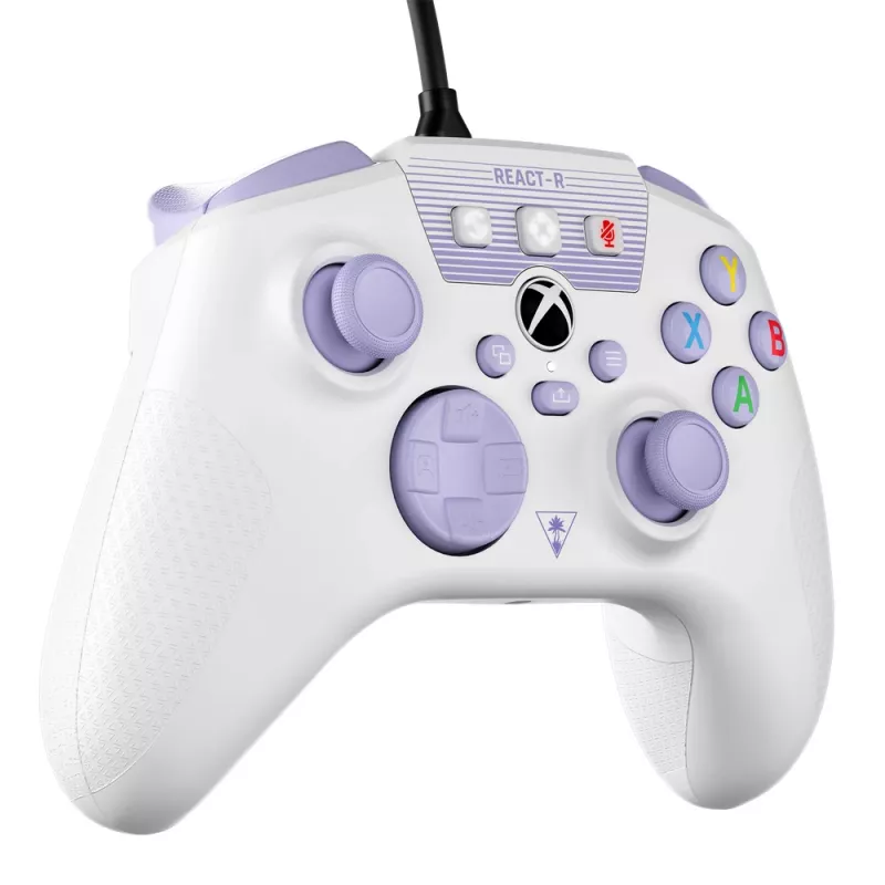 Turtle Beach REACT-R paars, wit USB gamepad pc, Xbox One, Xbox One S, Xbox One X, Xbox Series S, Xbox Series X