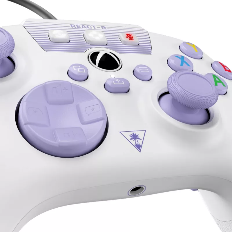 Turtle Beach REACT-R paars, wit USB gamepad pc, Xbox One, Xbox One S, Xbox One X, Xbox Series S, Xbox Series X