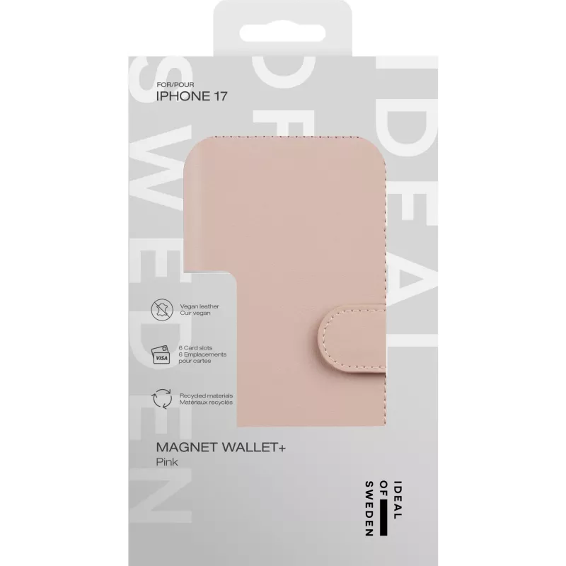 iDeal of Sweden Magnet Wallet+ iPhone 17 roze, flipcase, Apple, iPhone 17, 16 cm (6,3 inch), roze