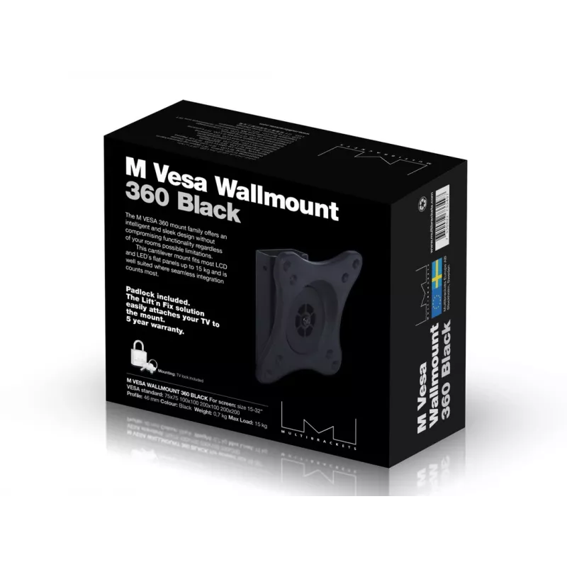 Multibrackets M VESA Wallmount 360 zwart