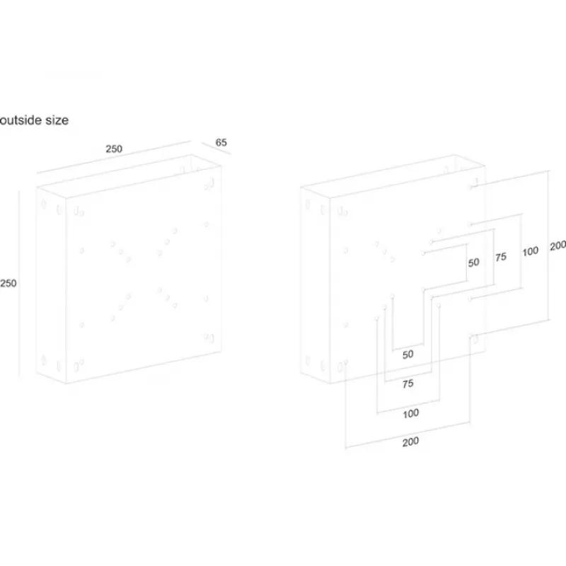 Monitorstandaard voor CPU-houder Multibrackets M PC Media Box/Digital Signage Box I