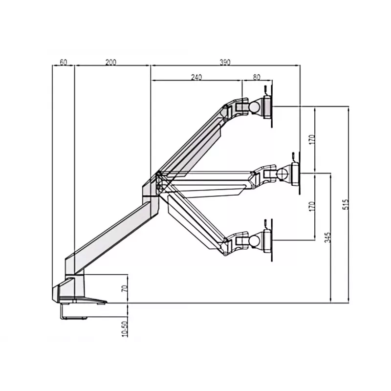 Multibrackets M VESA Gas Lift Arm Single wit