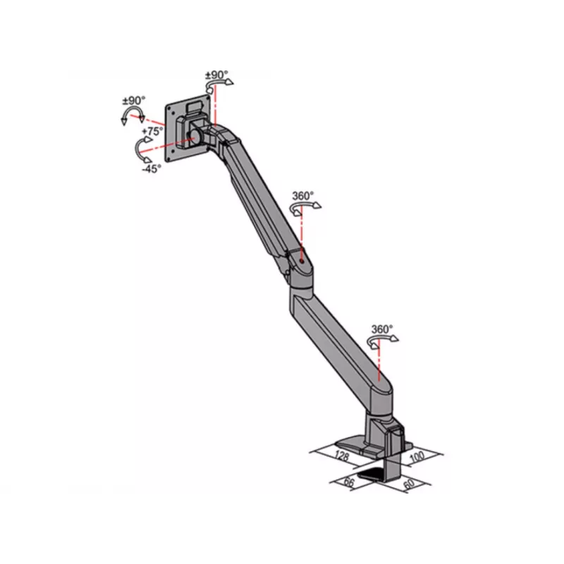 Multibrackets M VESA Gas Lift Arm Single wit