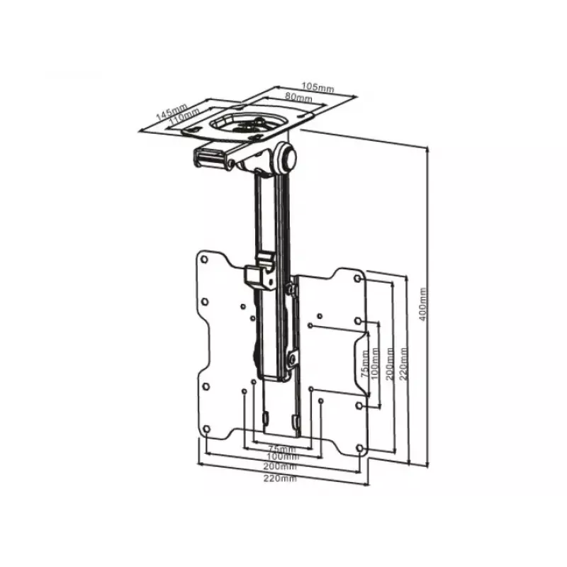 Houder Multibrackets M Vesa Flip Down zwart