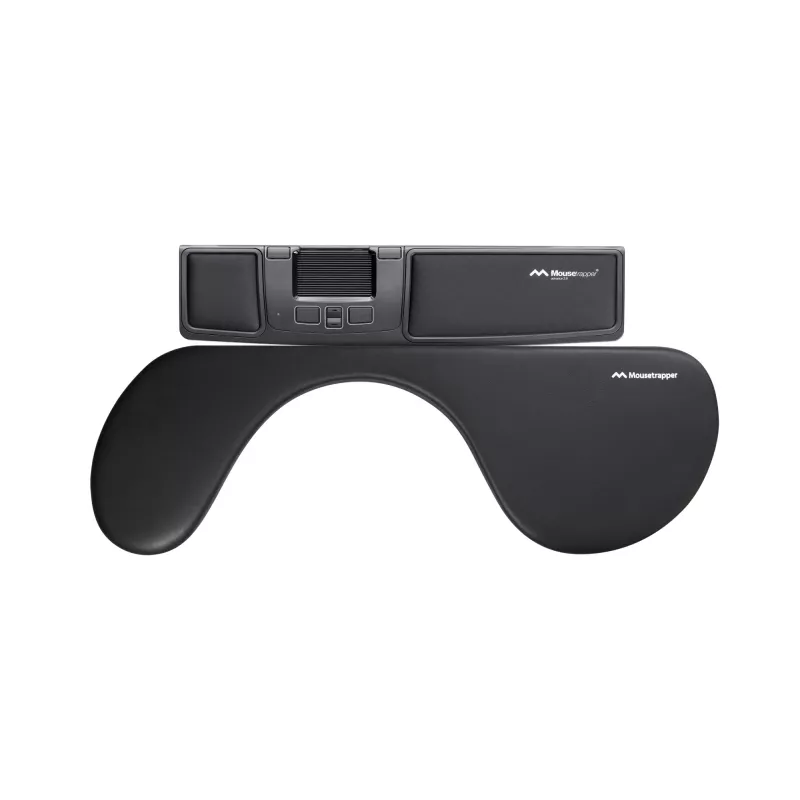 Armsteun Mousetrapper Armrest Asymmetric — kunstleer, zwart, 680×205×20 mm