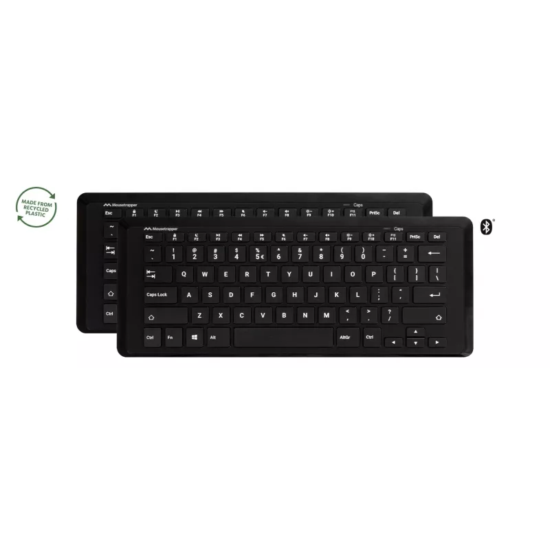 Draadloos toetsenbord Mousetrapper Type Mini QWERTY NORDIC – USB-C, RF draadloos, Bluetooth, zwart