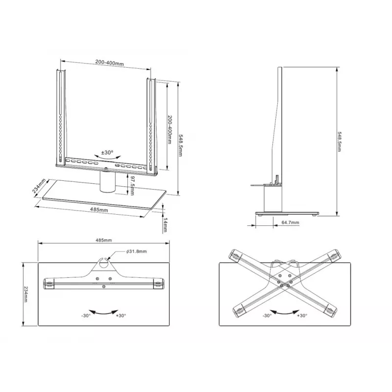 Tafelstandaard Multibrackets M VESA Tablestand Turn zwart middel MAX 400x400