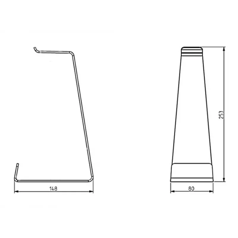 Koptelefoonhouder Multibrackets M Headset Holder tafelstandaard zilver aluminium