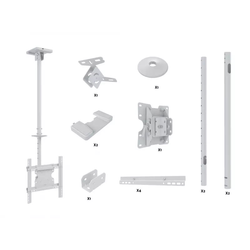 Multibrackets M Public Ceilingmount Medium Single White 3000 maximaal draagvermogen 30 kg min. schermformaat 32 inch max. schermformaat 55 inch