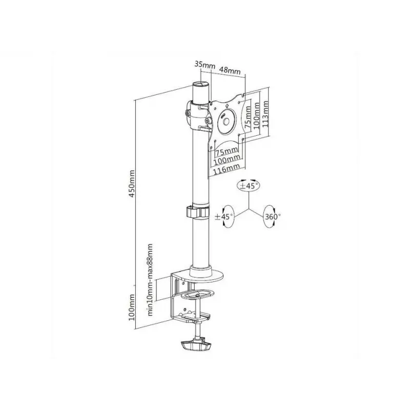 Bureaubeugel Multibrackets M Deskmount Basic Single