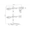 Multibrackets M Deskstand Basic Quad vrijstaande houder 32 kg 15-27 inch