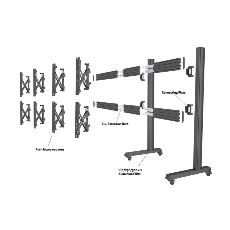 Railverlenging Multibrackets M Pro Series aluminium 180 mm