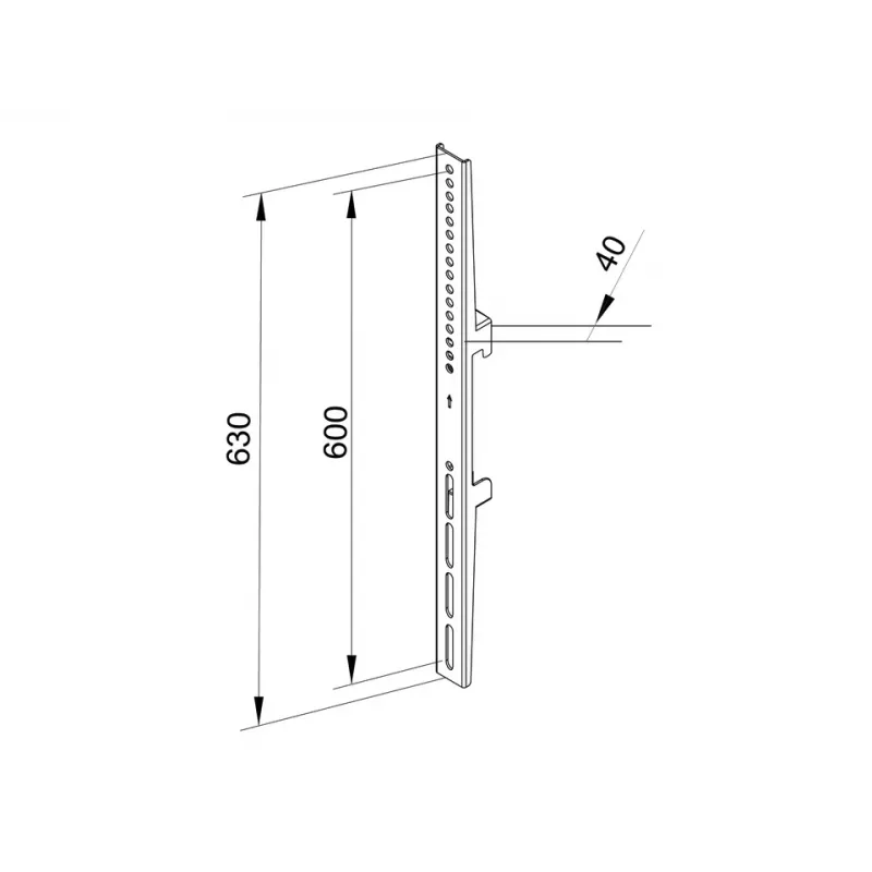Flatscreen-montagearm Multibrackets M Pro Series Fixed Arms 600 mm, staal, zwart, 2-pack