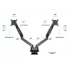 Multibrackets M VESA Gas Lift Arm Dual Side by Side zwart klem 20 kg 15-32 inch