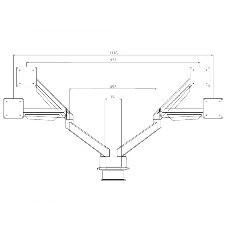 Multibrackets M VESA Gas Lift Arm Dual Side by Side zwart klem 20 kg 15-32 inch