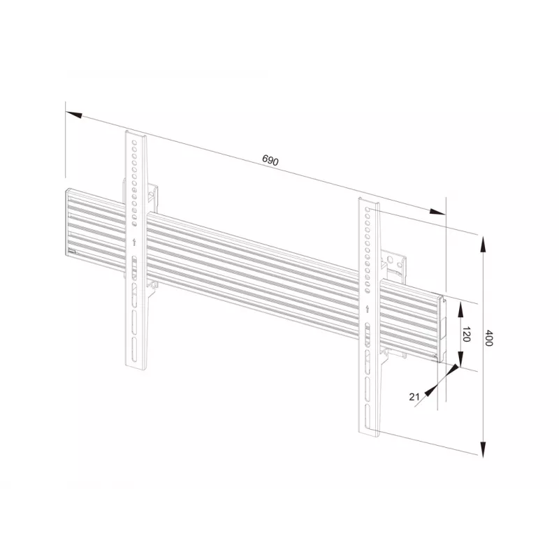 Multibrackets M Wallmount Pro MBW1U Fixed zwart 50 kg 40-65 inch