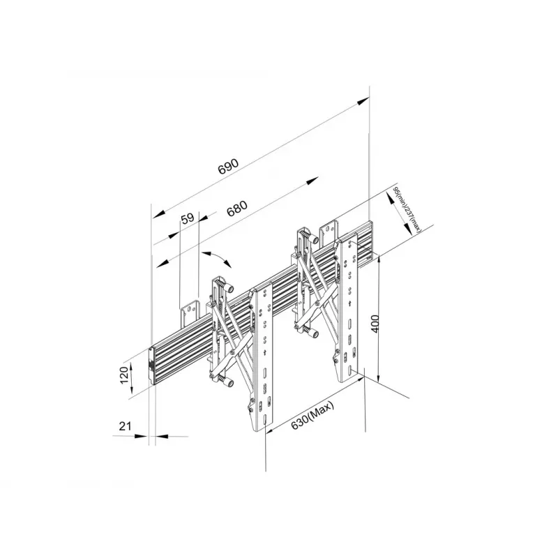 Wandbeugel Multibrackets M Wallmount Pro MBW1U zwart 30 kg 40-65 inch