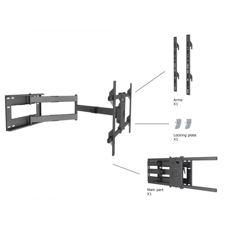 Multibrackets M Universal Long Reach Arm 1010mm HD Single 40kg 42-75 inch