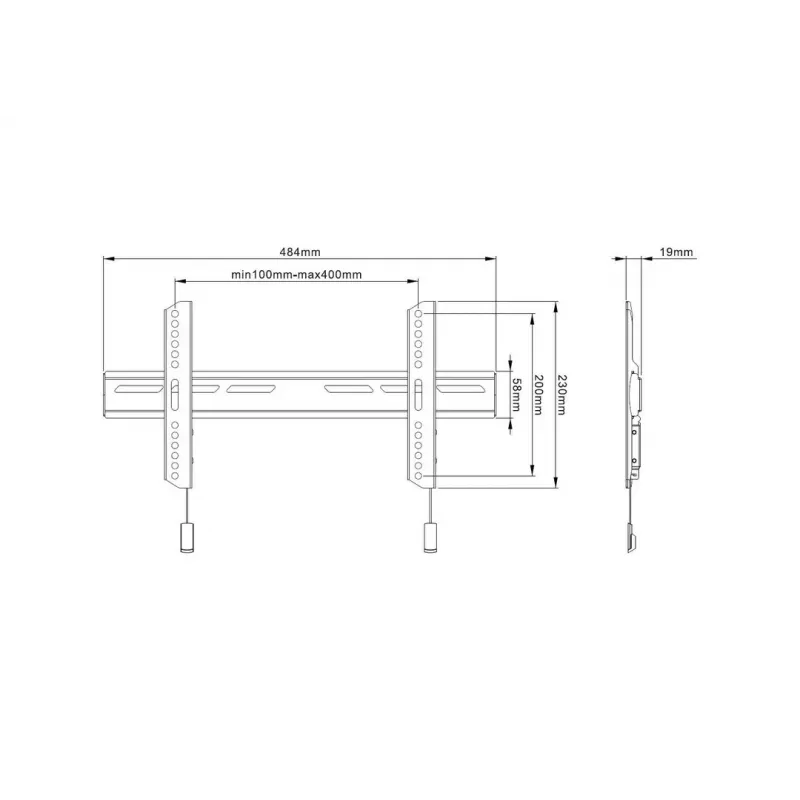 Multibrackets M OLED Super slank vaste tv-muurbeugel 50kg 32-65 inch