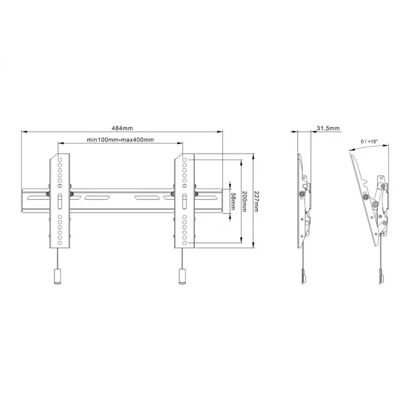 TV-wandsteun Multibrackets M OLED Super slank Tilt 50 kg 32-65 inch