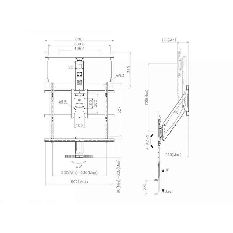 Steun, Multibrackets, M Pull Down Full Motion Flexarm