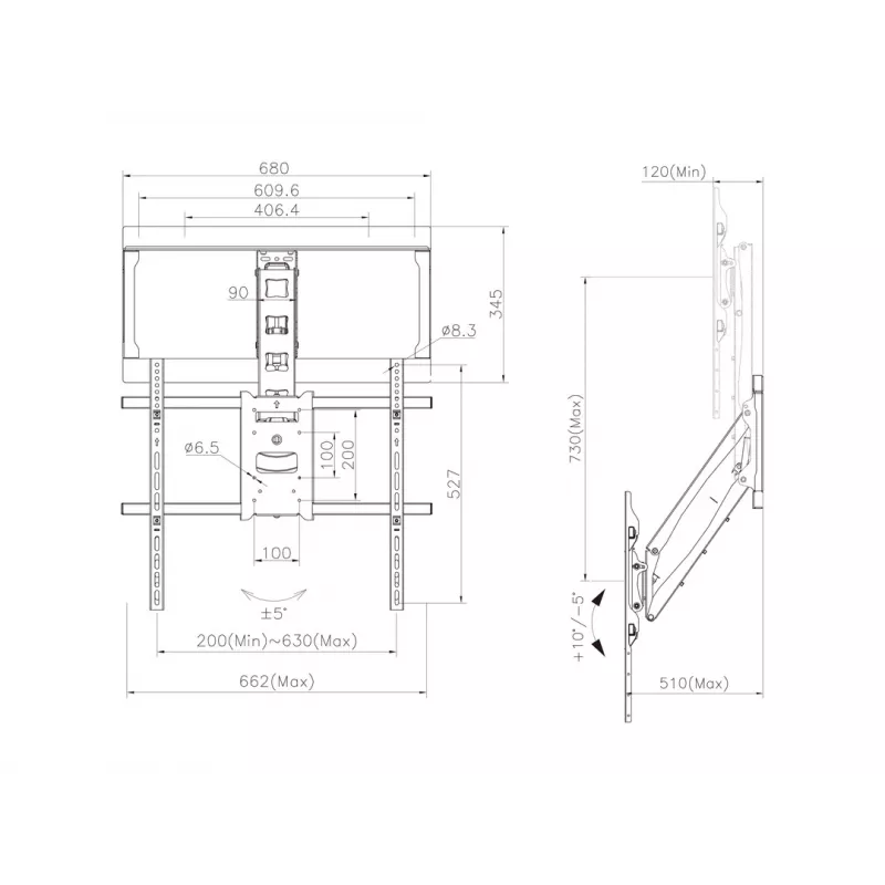 Steun, Multibrackets, M Pull Down Full Motion Flexarm