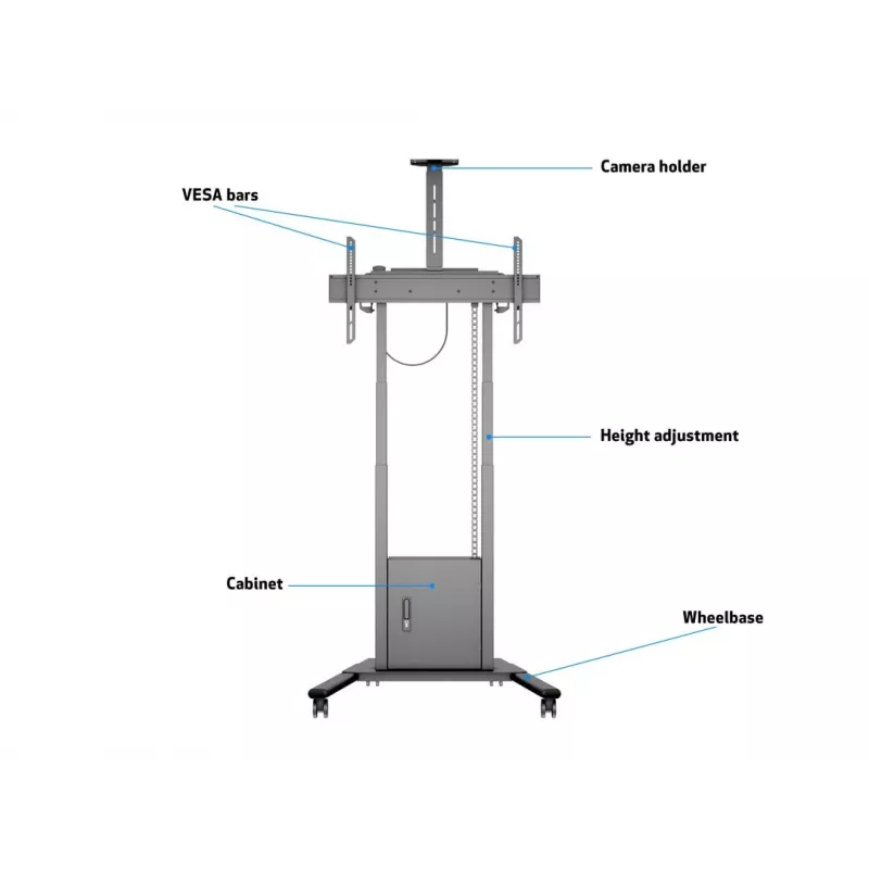 Multibrackets M Motorized Floorstand 120 kg zwart incl. kast & camerarek
