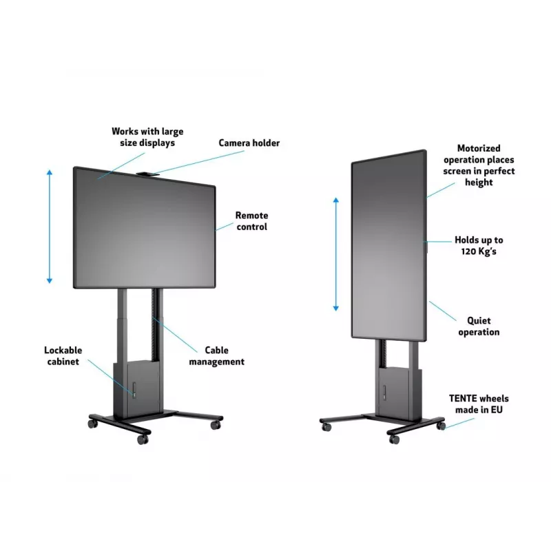 Multibrackets M Motorized Floorstand 120 kg zwart incl. kast & camerarek