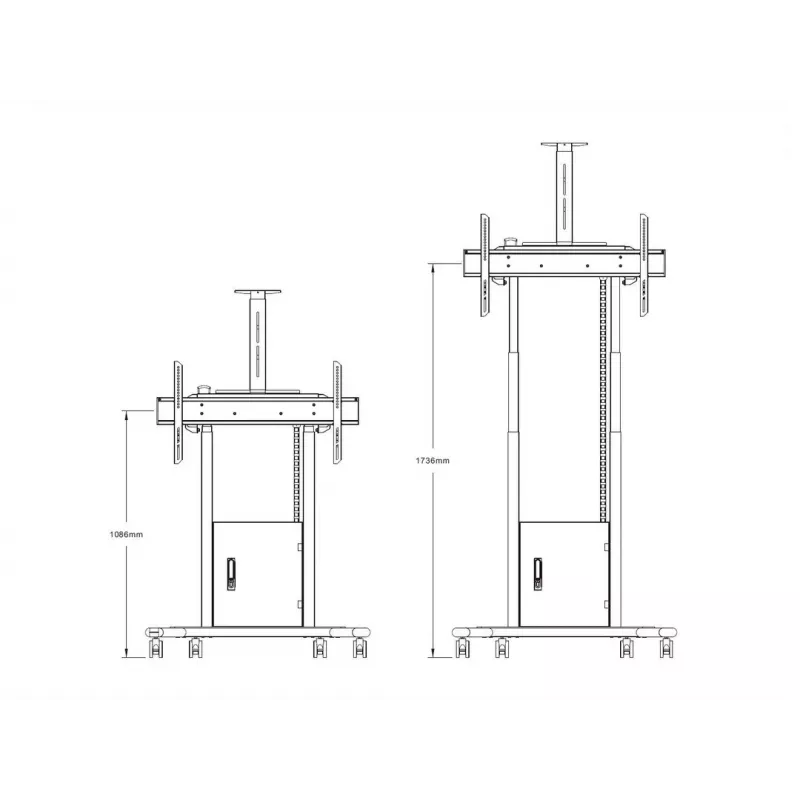 Multibrackets M Motorized Floorstand 120 kg zwart incl. kast & camerarek