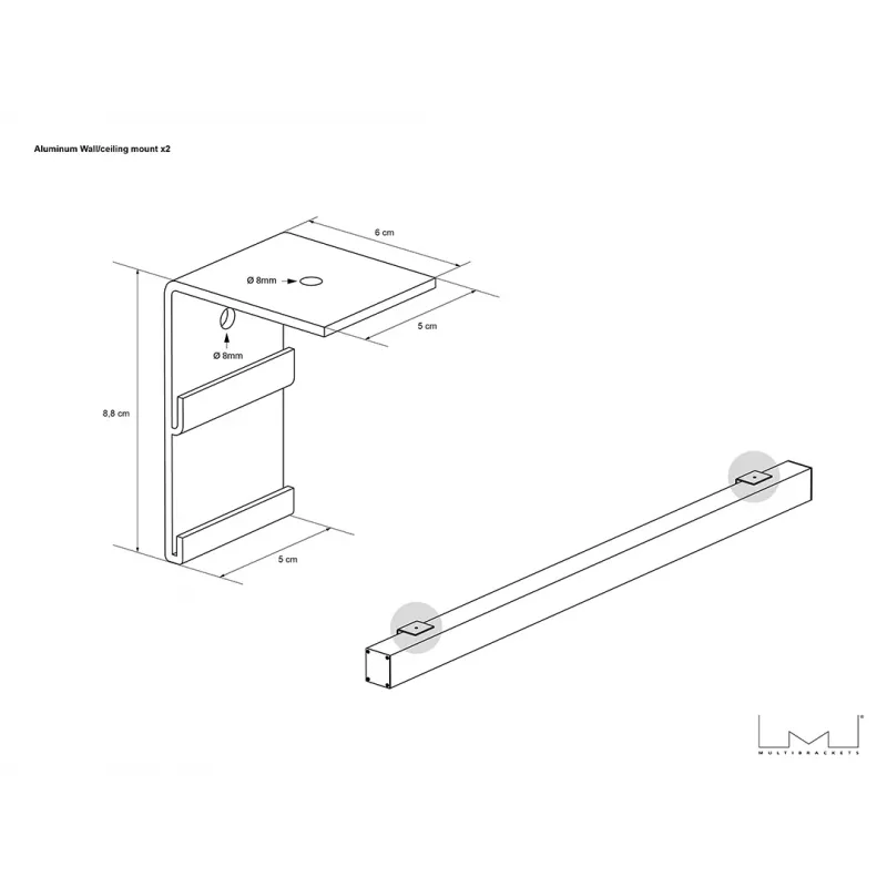 Multibrackets M 1:1 handmatig projectiescherm 240x240, 135 inch White Edition