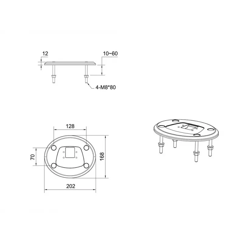 Doorvoerbasis MULTIBRACKETS M Deskmount HD — aluminium behuizing, zwart, Ø 21 cm, H 40 mm, 500 g