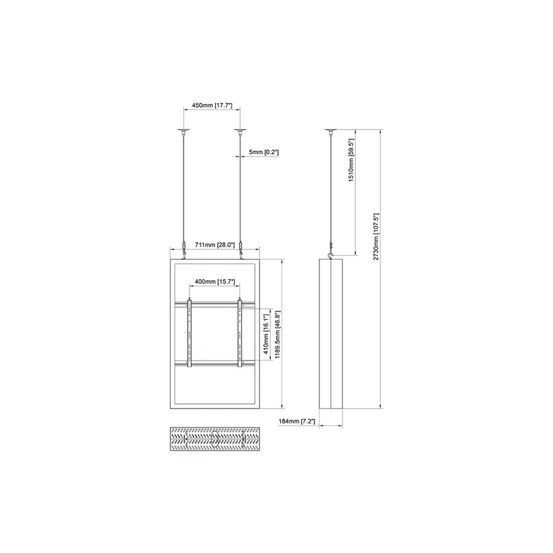 Multibrackets M Pro Series behuizing 50 inch wand medium zwart staal liggend/staand