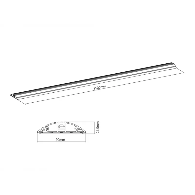 Multibrackets M kabelgoot vloer aluminium – 139 mm B – 1100 mm L