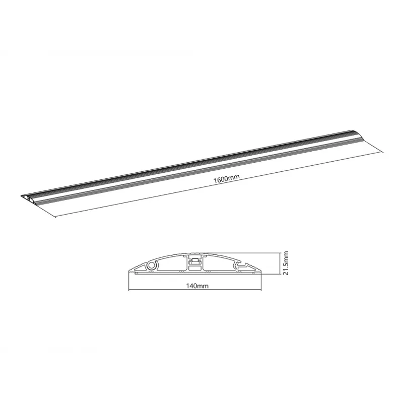 Multibrackets M kabelgoot vloer aluminium - 139 mm B - 1600 mm L