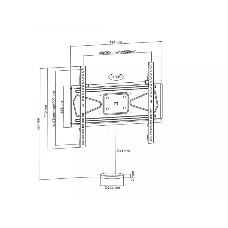 Multibrackets M VESA Bolt Down TV-beugel Turn 400 MAX 30 kg 23-55 inch