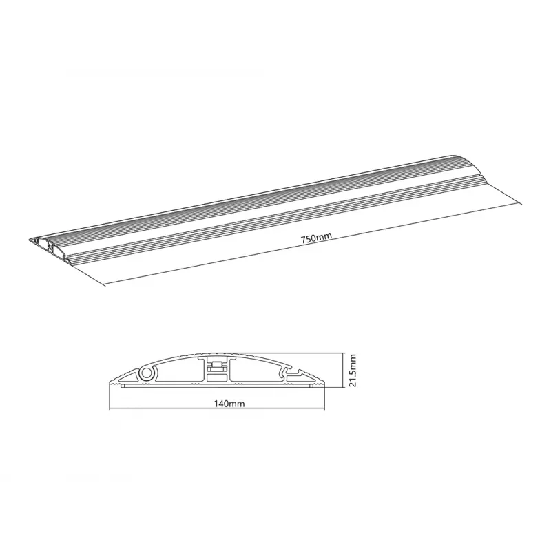 Multibrackets M kabelgoot vloer zwart – 139 mm B – 750 mm L