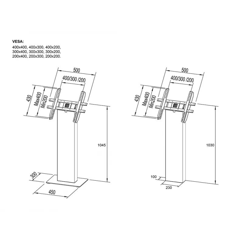 Multibrackets M Pro Series kiosk zwart 15-32 inch 20 kg 75x75-400x400