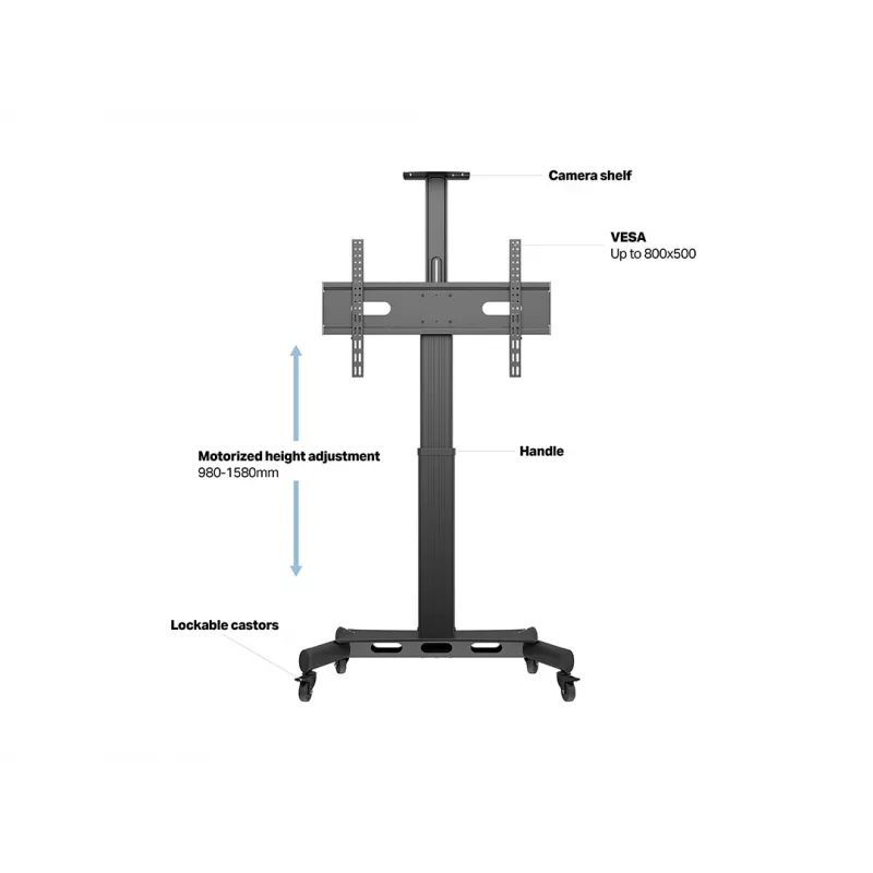 Multibrackets M gemotoriseerde public floorstand enkelvoudige kolom 170 HD 60 kg capaciteit 32-75 inch