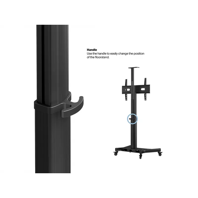 Multibrackets M gemotoriseerde public floorstand enkelvoudige kolom 170 HD 60 kg capaciteit 32-75 inch
