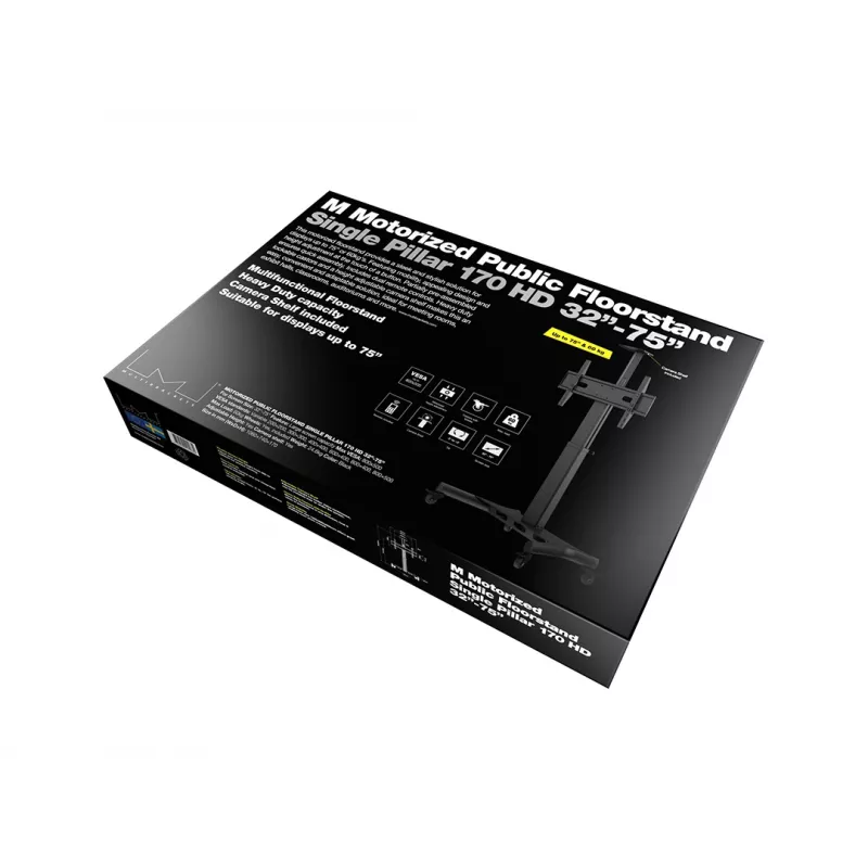Multibrackets M gemotoriseerde public floorstand enkelvoudige kolom 170 HD 60 kg capaciteit 32-75 inch