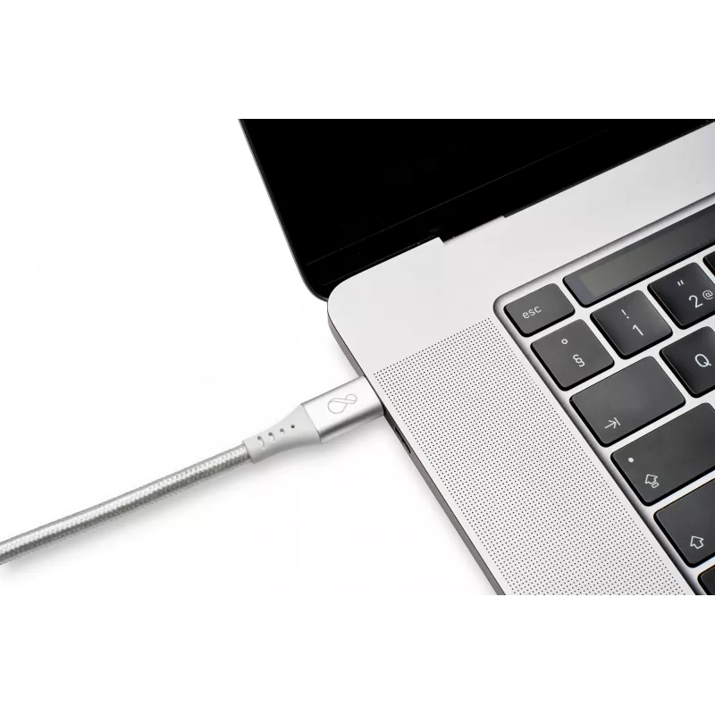 USB-C-naar-USB-C-kabel Ochno O-USBG2-70-1 — USB 3.2 Gen 2, DP Alt Mode 1.4, stekker–stekker, gevlochten, 0,7 m, wit