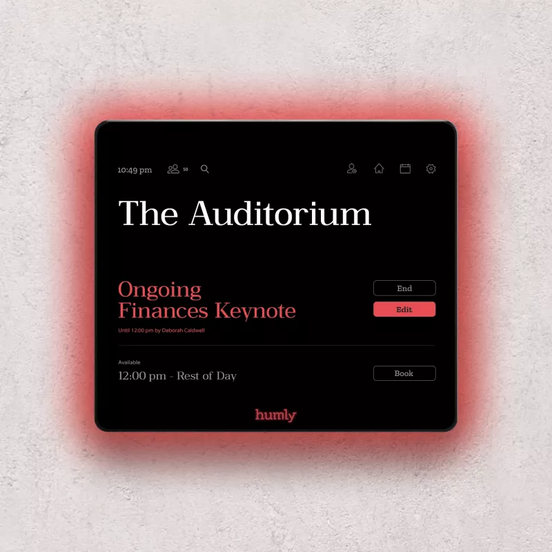 Ruimtedisplay HUMLY HUM1001 8-inch touchscreen voor vergaderruimteplanning