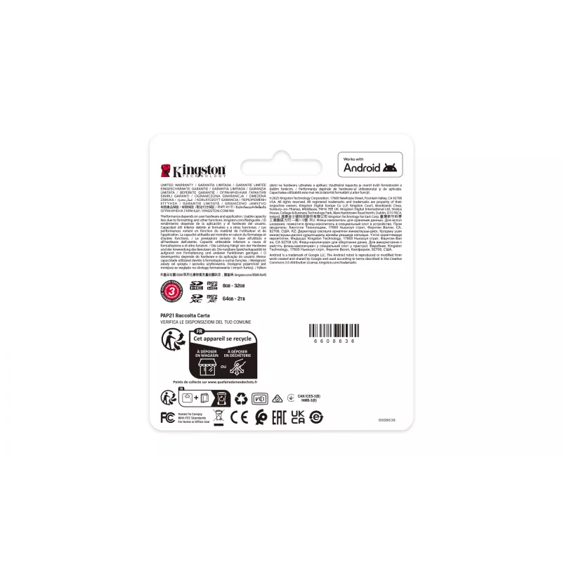Kingston Technology 128GB microSDXC Industrial C10 A1 pSLC-kaart losse verpakking zonder adapter