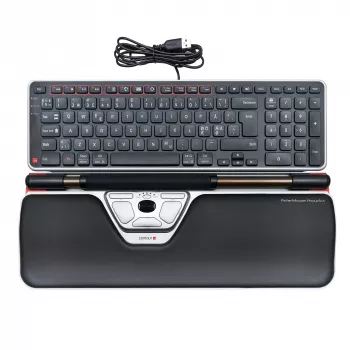 Contour Design RollerMouse Red Plus + Balance bedraad, full-size (100%), bedraad, USB, QWERTY, zwart, muis inbegrepen