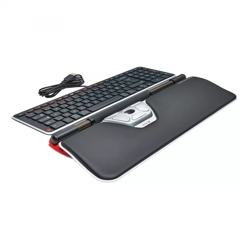 Contour Design RollerMouse Red Plus + Balance bedraad, full-size (100%), bedraad, USB, QWERTY, zwart, muis inbegrepen
