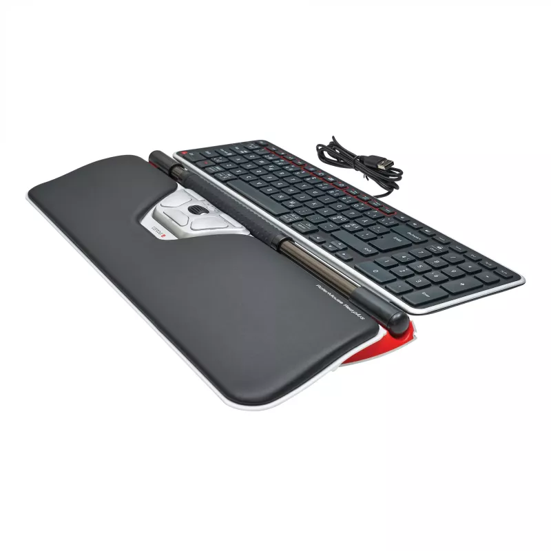 Contour Design RollerMouse Red Plus + Balance bedraad, full-size (100%), bedraad, USB, QWERTY, zwart, muis inbegrepen