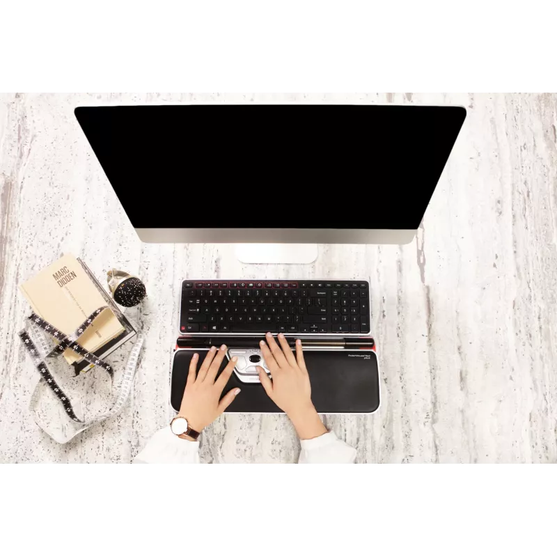 Contour Design RollerMouse Red Plus + Balance bedraad, full-size (100%), bedraad, USB, QWERTY, zwart, muis inbegrepen