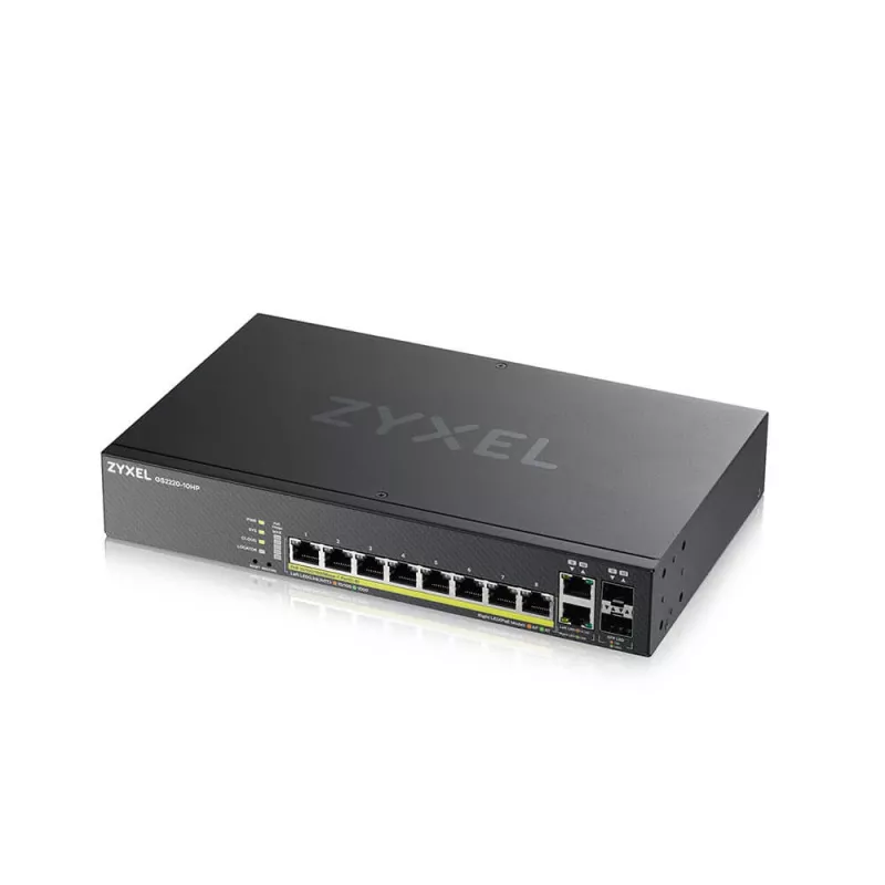 Zyxel GS2220-10HP-EU0101F netwerkswitch Managed L2 Gigabit Ethernet (10/100/1000) Power over Ethernet (PoE) Zwart